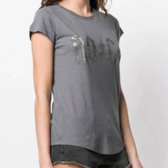 Zadig & Voltaire ROCK Tee Shirt in Grey, size Medium (fits like size small) - Picture 1 of 5
